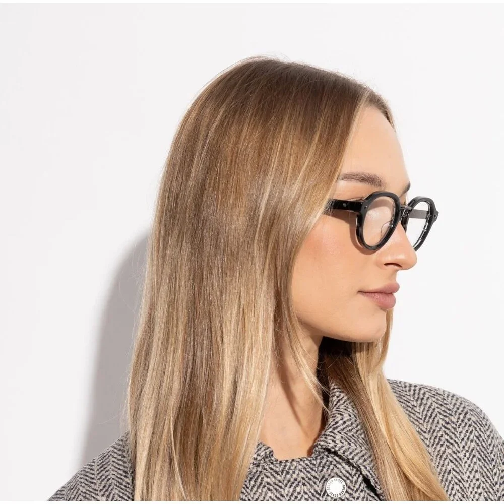 NWT VALENTINO EYEGLASSES ROUND UNISEX BLACK EYEWEAR